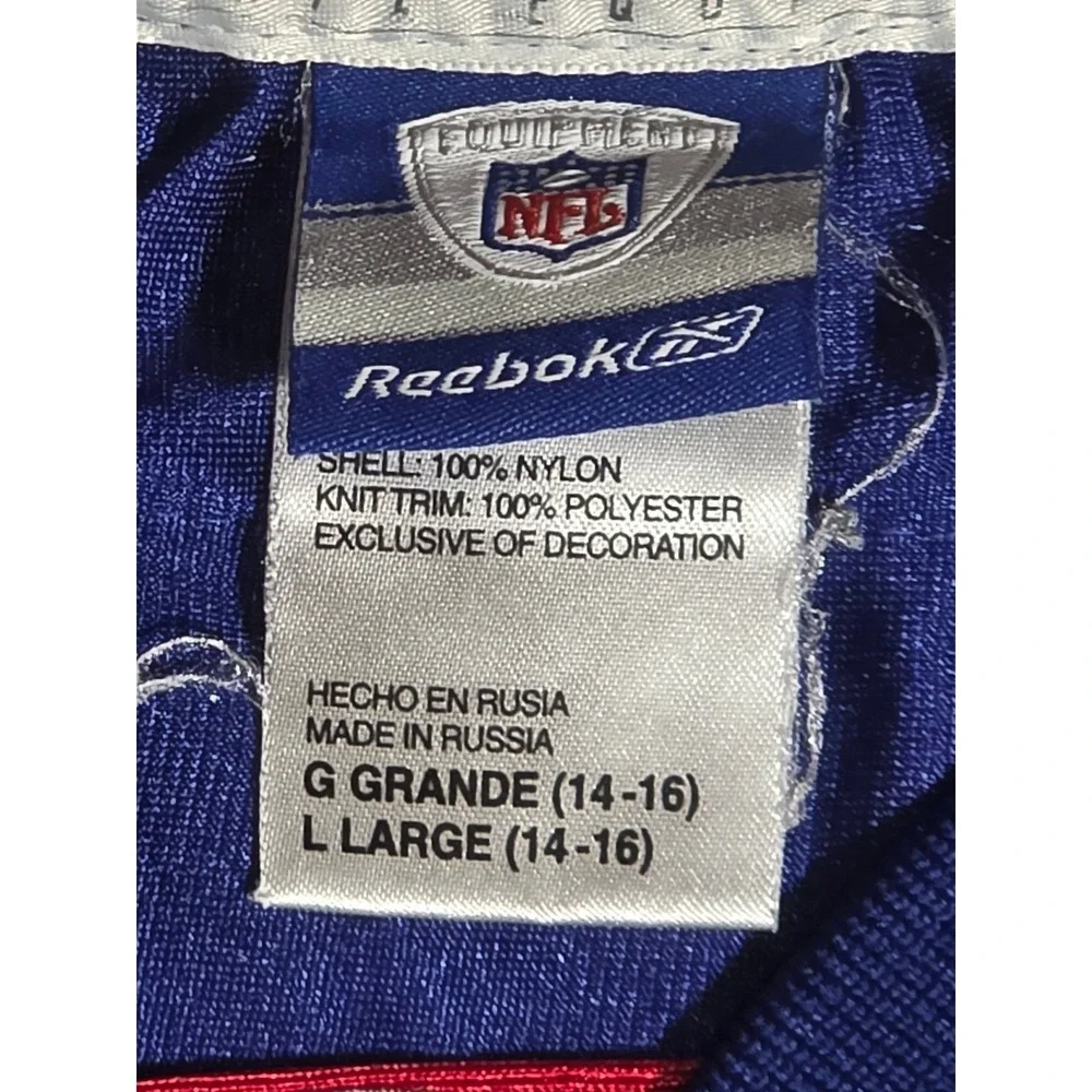 Reebok NFL New York Giants Jeremy Shockey 80 Jersey Blue Youth‎ L 14-16 Mens XS